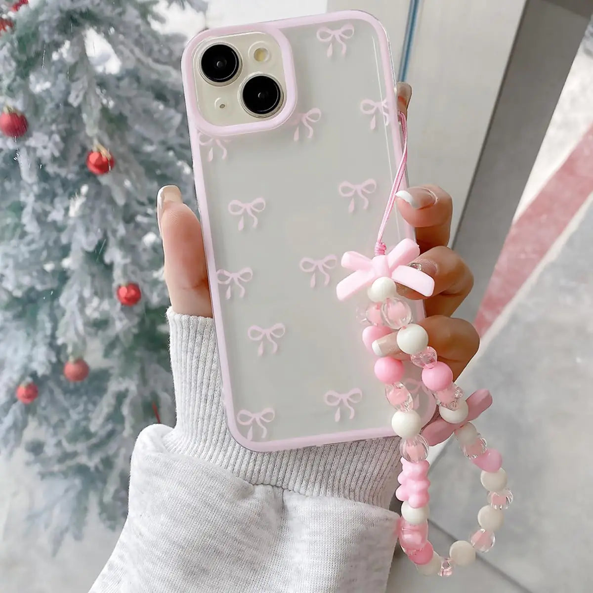 Pink Bowknot iPhone 11 Case - Clear TPU Cover