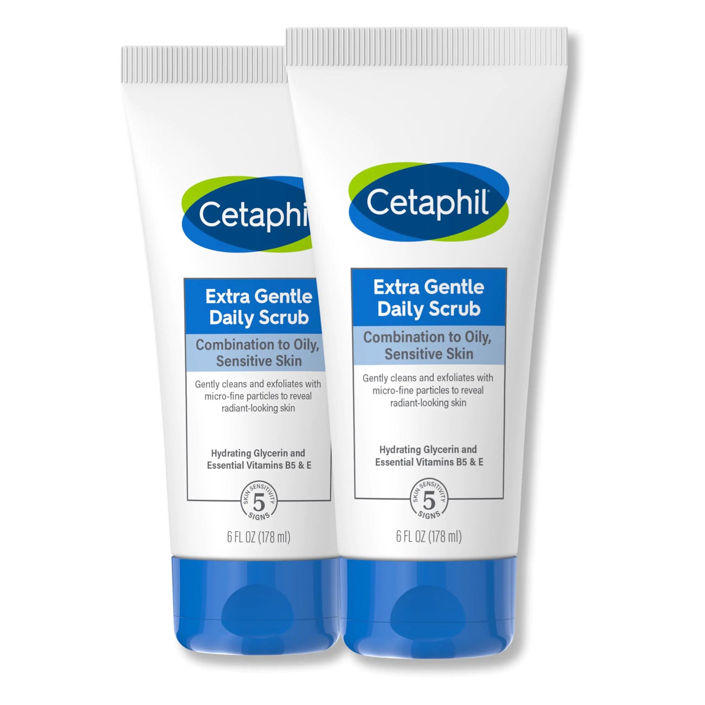 Cetaphil Gentle Exfoliating Scrub, Daily Face Wash for All Skin, Non-Irritating, 6oz 2-Pack