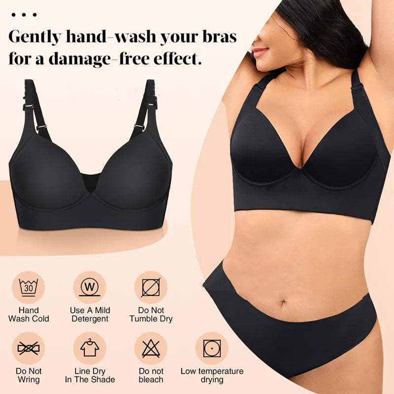 Glossy Lift Support Bra with Steel Ring