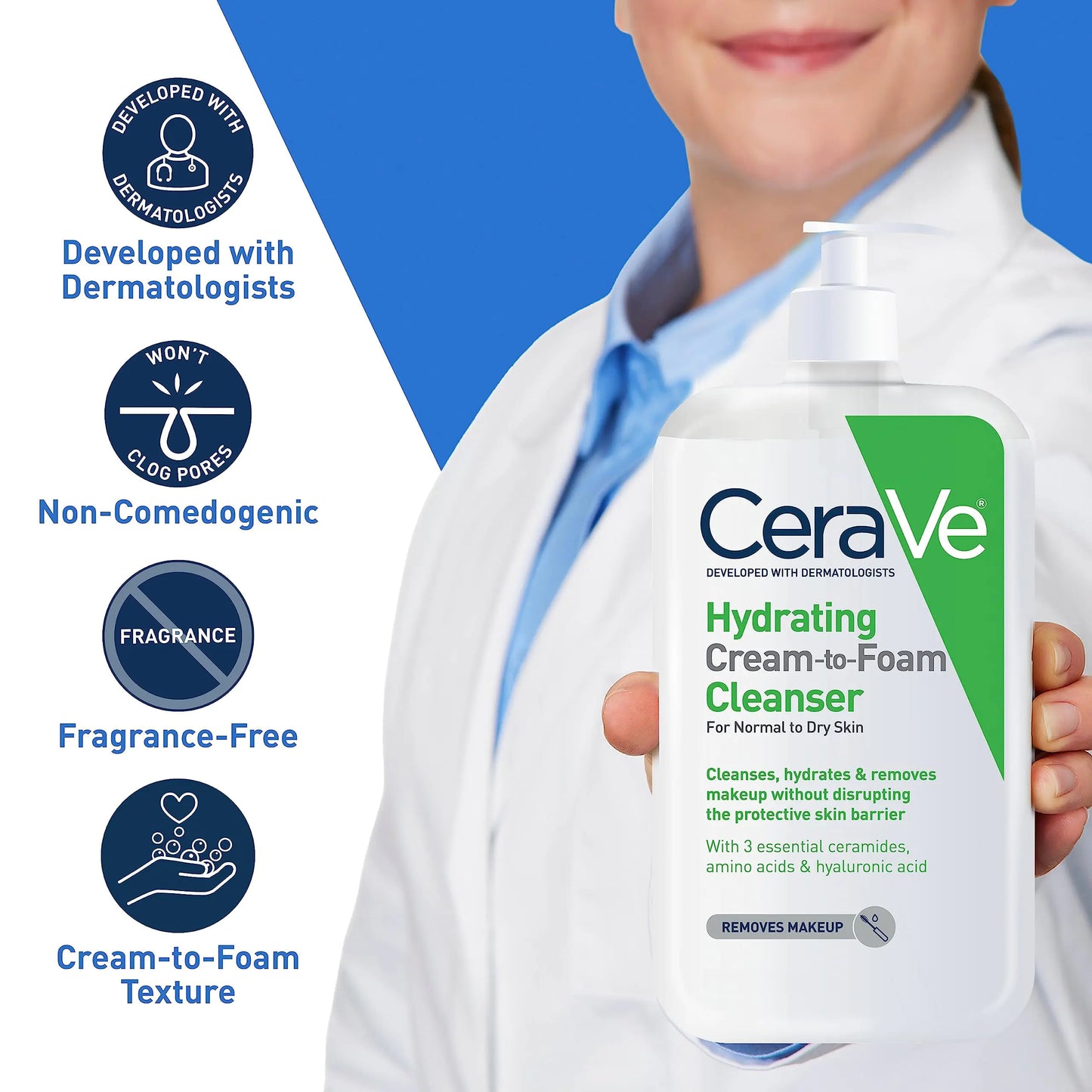 CeraVe Hydrating Cream-to-Foam 19 Oz Face Cleanser