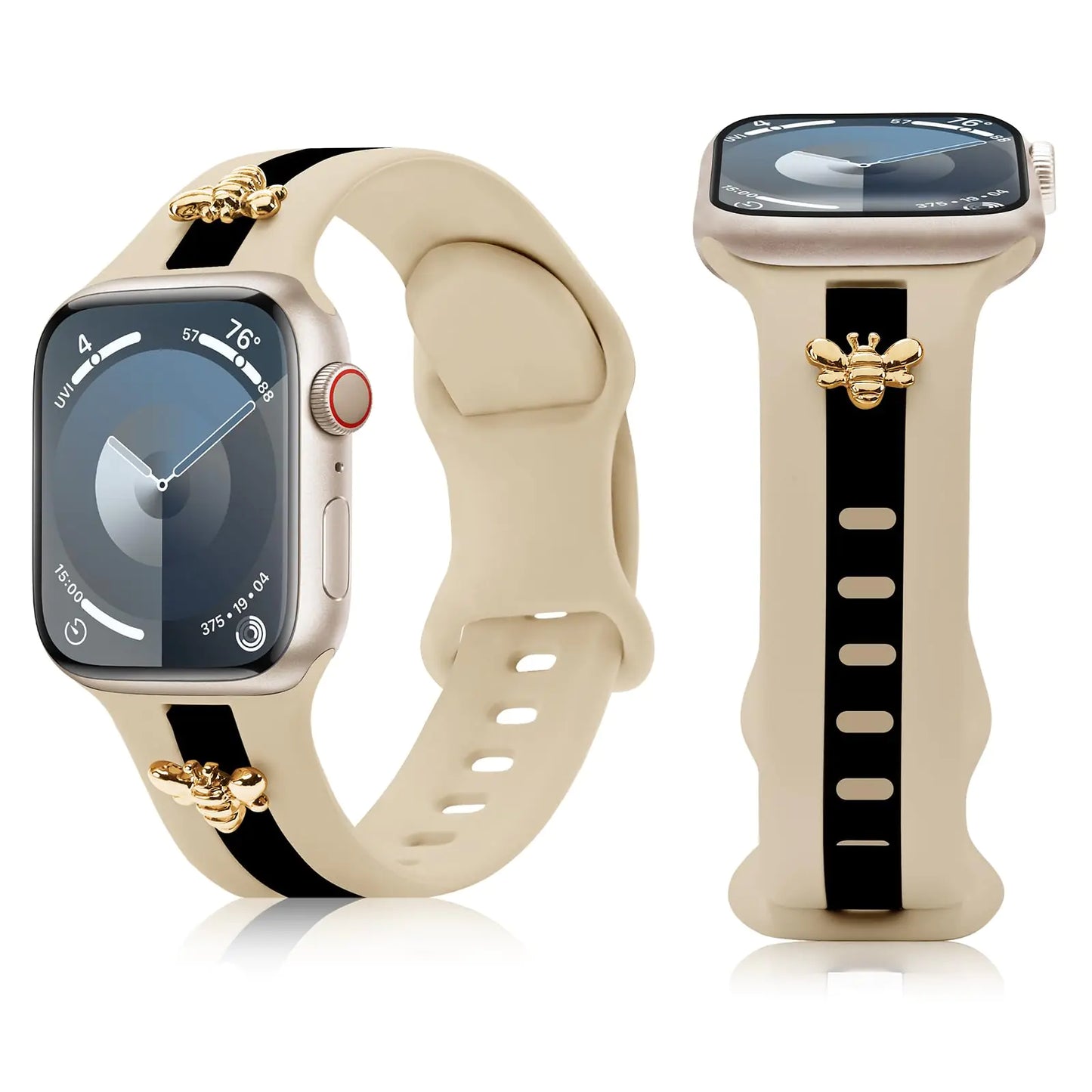 Chic Bee Charm Silicone Apple Watch Strap