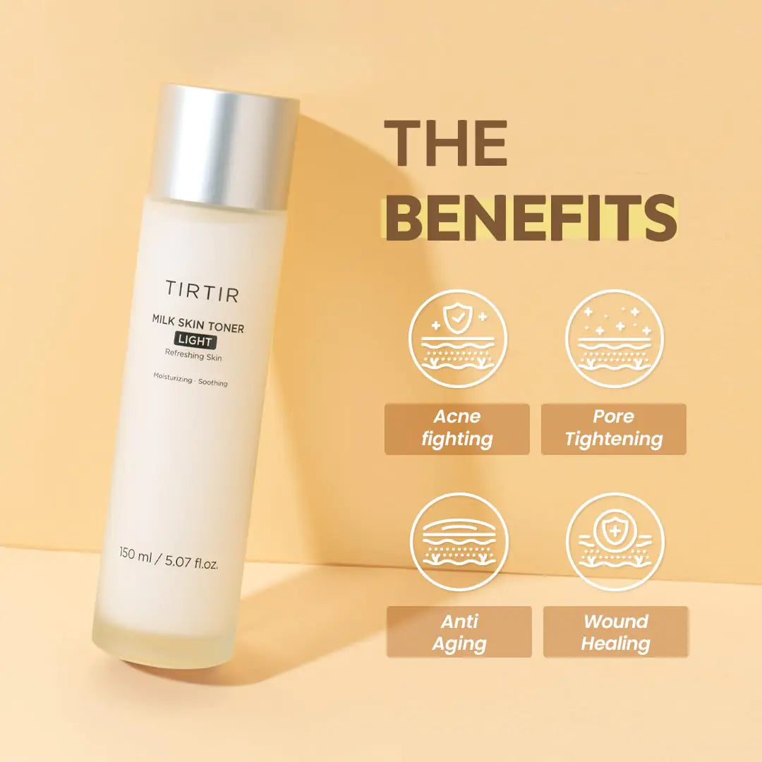 TIRTIR Vegan Milk Skin Toner | 4% Niacinamide Hydration, Pore Minimizer for Sensitive Skin, 0.67 Fl Oz