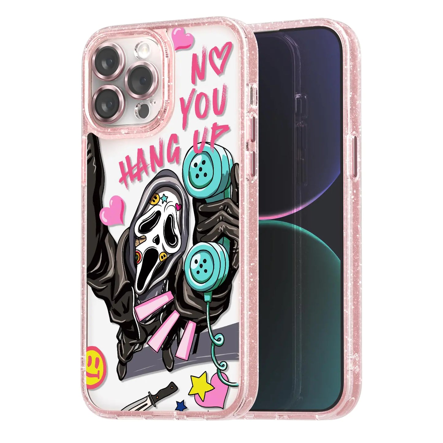 iPhone 13 Pro Max Glitter Pink Strawberry Case