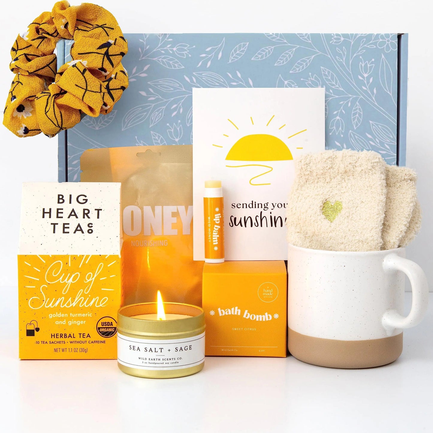 Sunshine Self-Care Gift Set with Herbal Tea and Bath Bomb