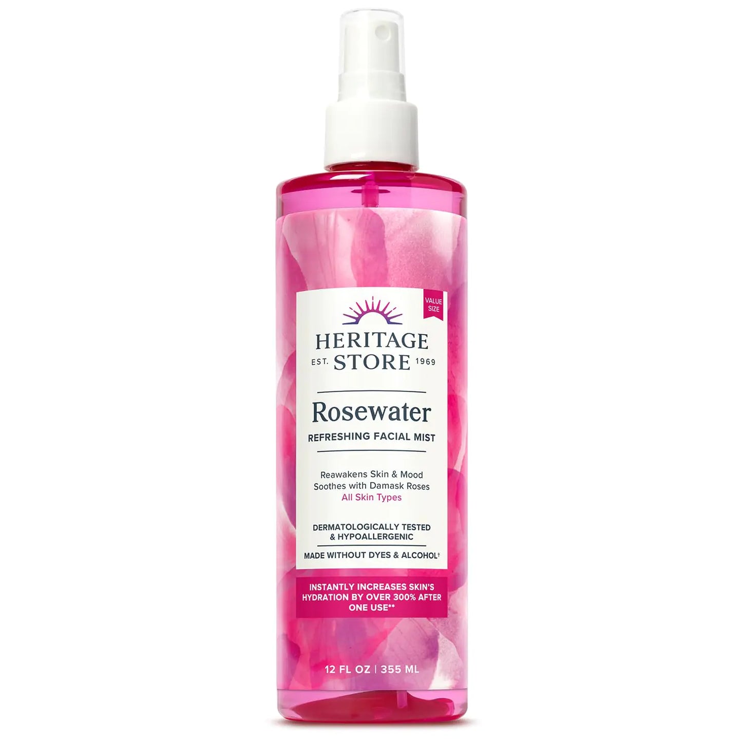 Rosewater Radiance Mist - Vegan and Cruelty-Free Facial Spray, 12oz