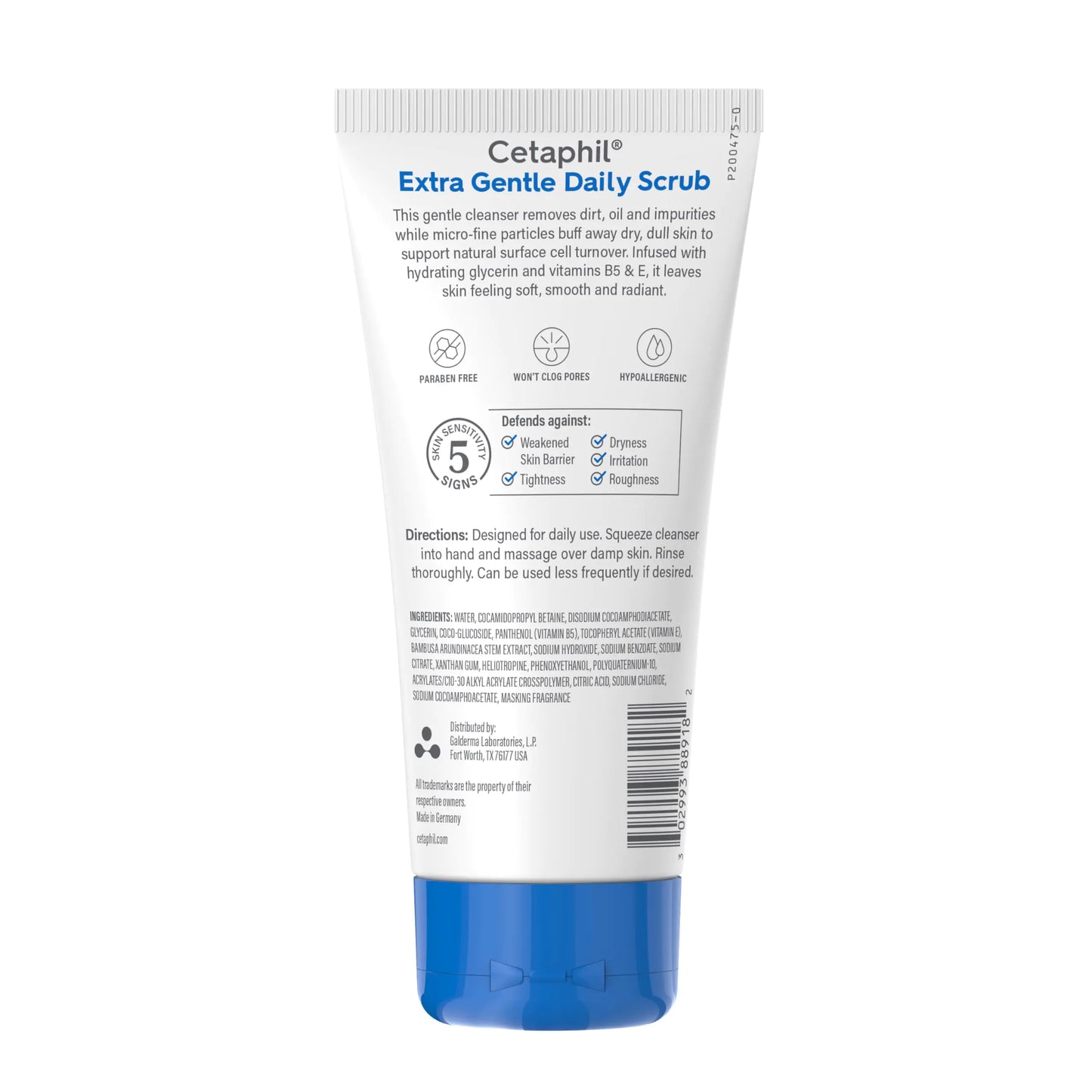 Cetaphil Gentle Exfoliating Scrub, Daily Face Wash for All Skin, Non-Irritating, 6oz 2-Pack