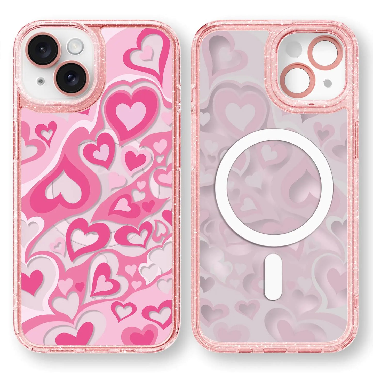 iPhone 13 Pro Max Glitter Pink Strawberry Case