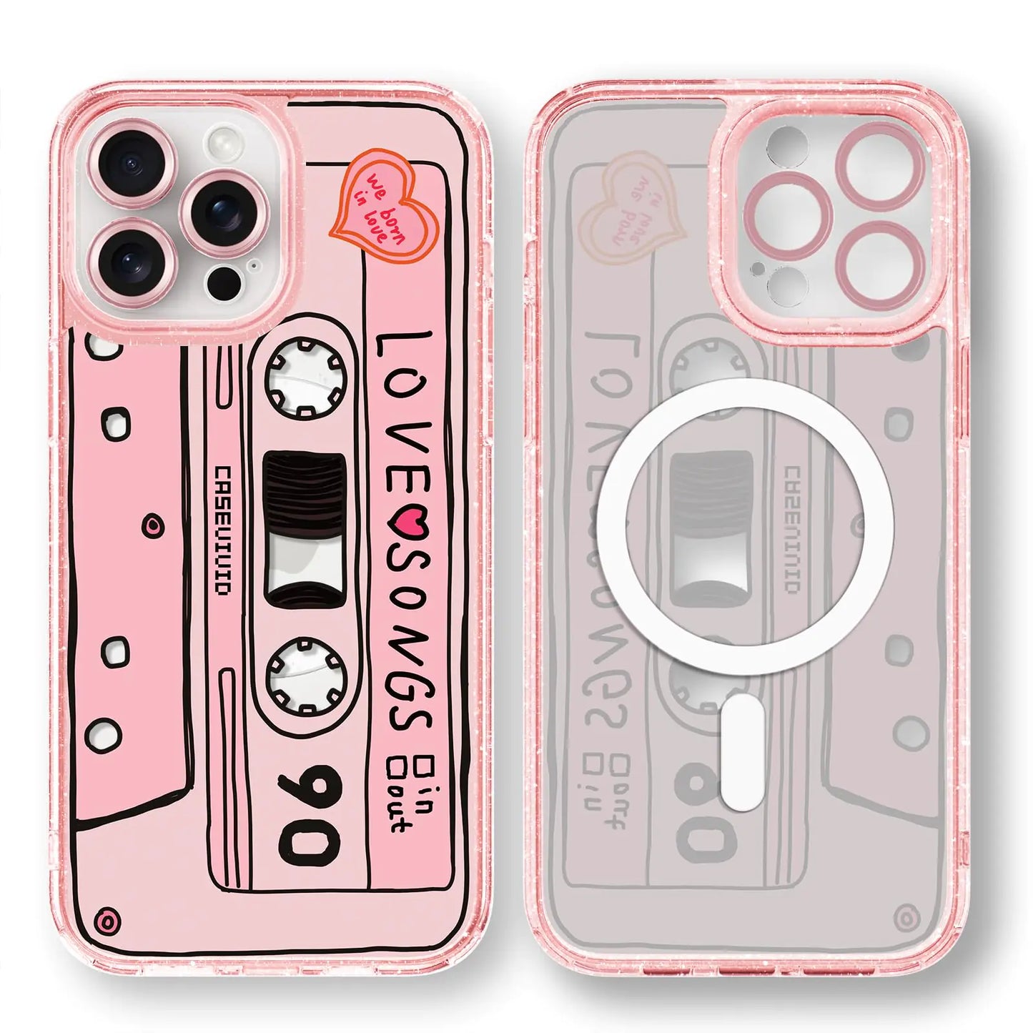 iPhone 13 Pro Max Glitter Pink Strawberry Case