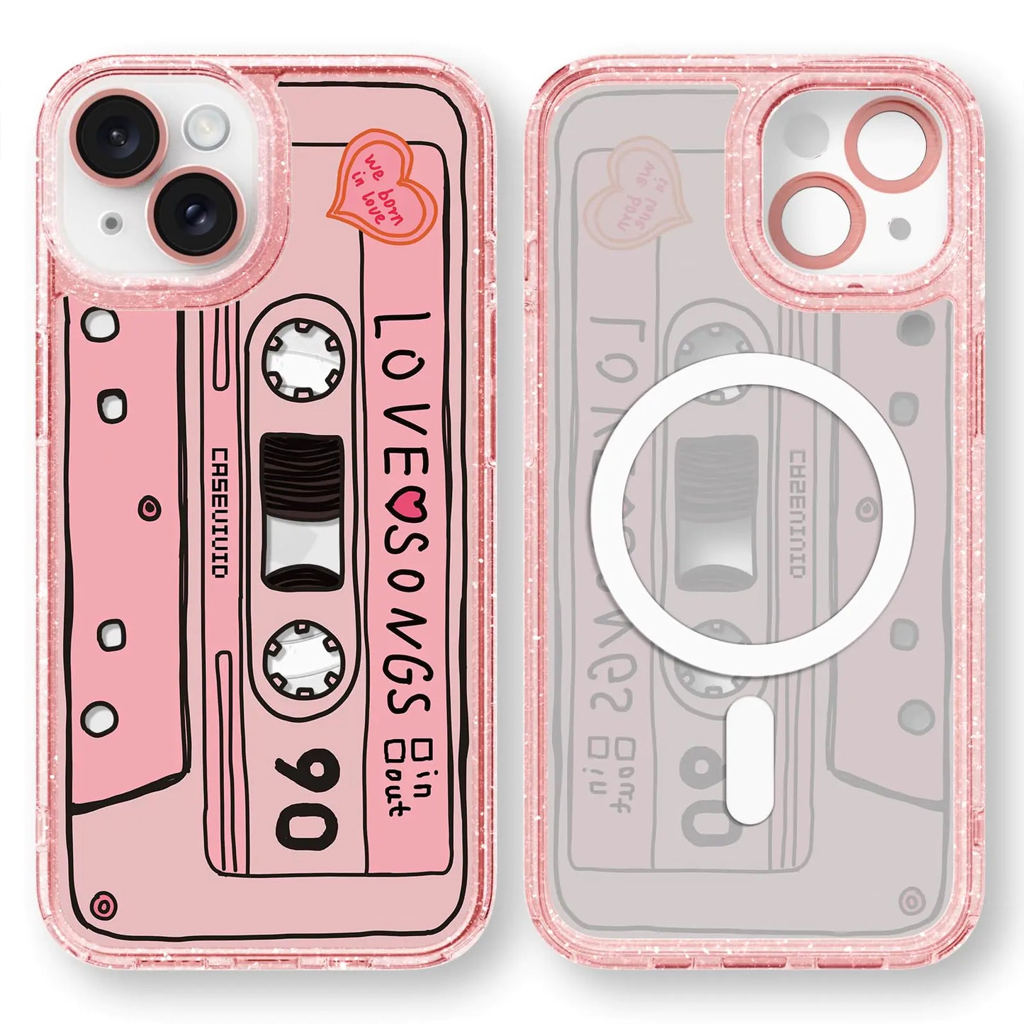 iPhone 13 Pro Max Glitter Pink Strawberry Case