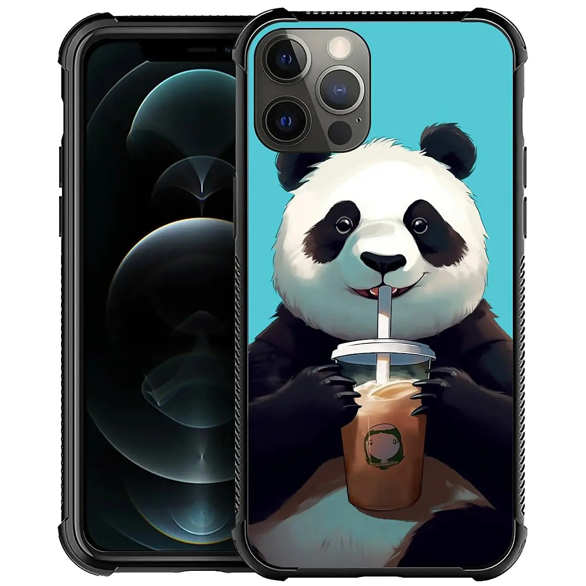 iPhone 13 Panda Coffee Case - Soft Silicone with Hard Protection