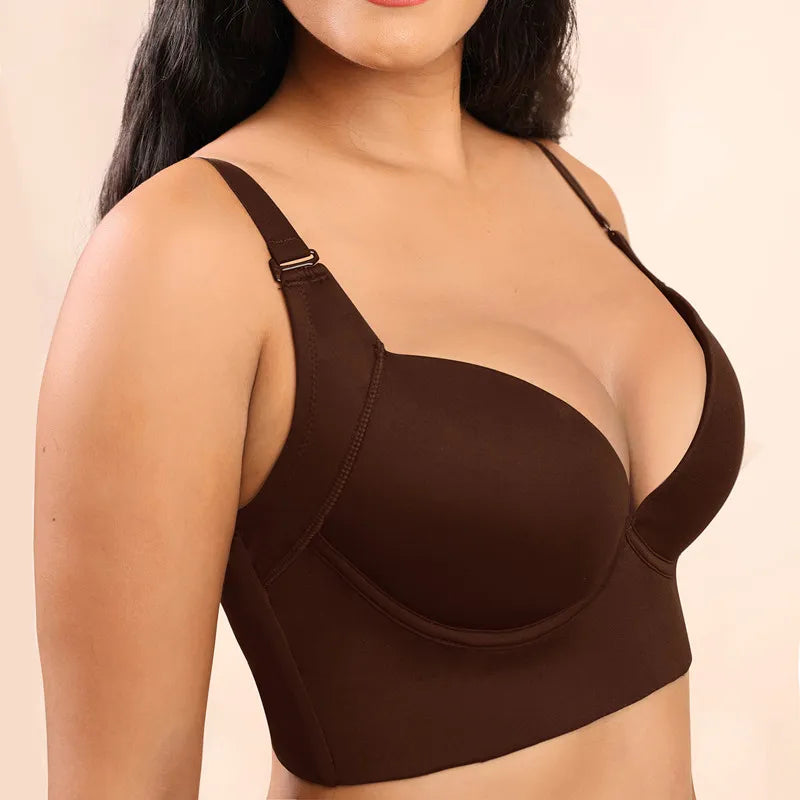 Glossy Lift Support Bra with Steel Ring