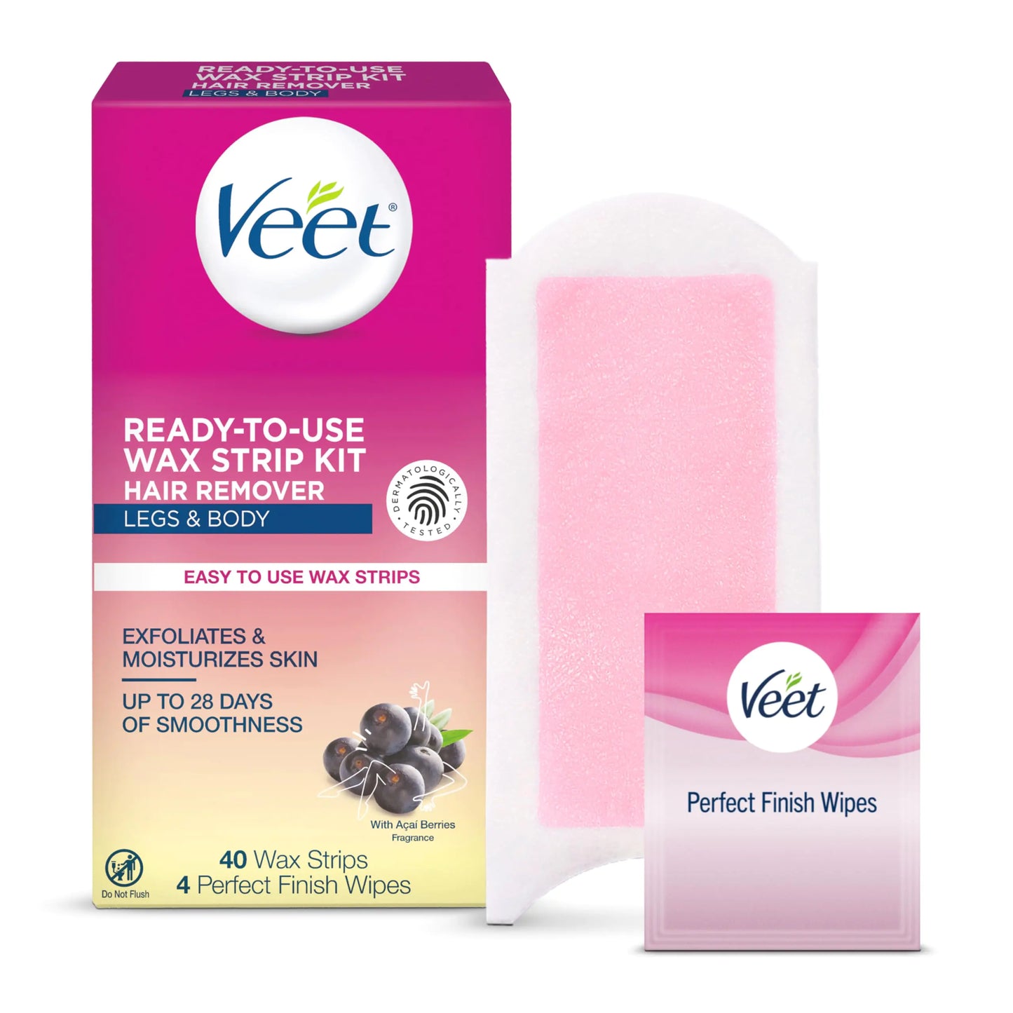 Veet 40-Count Wax Strips Kit | Full Body Hair Removal