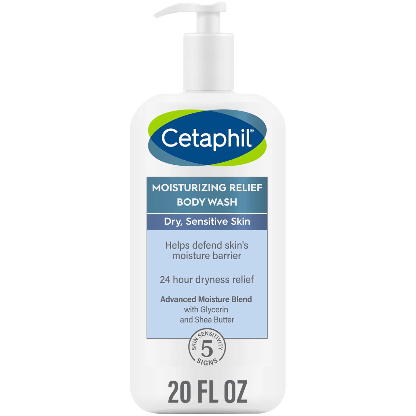 CETAPHIL Sensitive Skin Moisturizing Body Wash, 20 oz