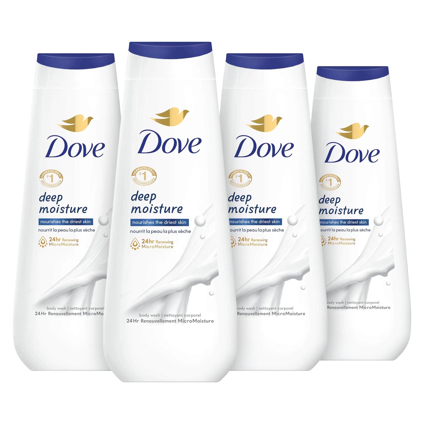 Dove Body Wash Deep Moisture, Sensitive Skin, Cucumber and Green Tea, and Shea Butter & Vanilla 4 Count Collection with Deep Moisture 4 Count For Dry Skin 20 oz Body Wash + Body Wash Deep Moisture 4 Count